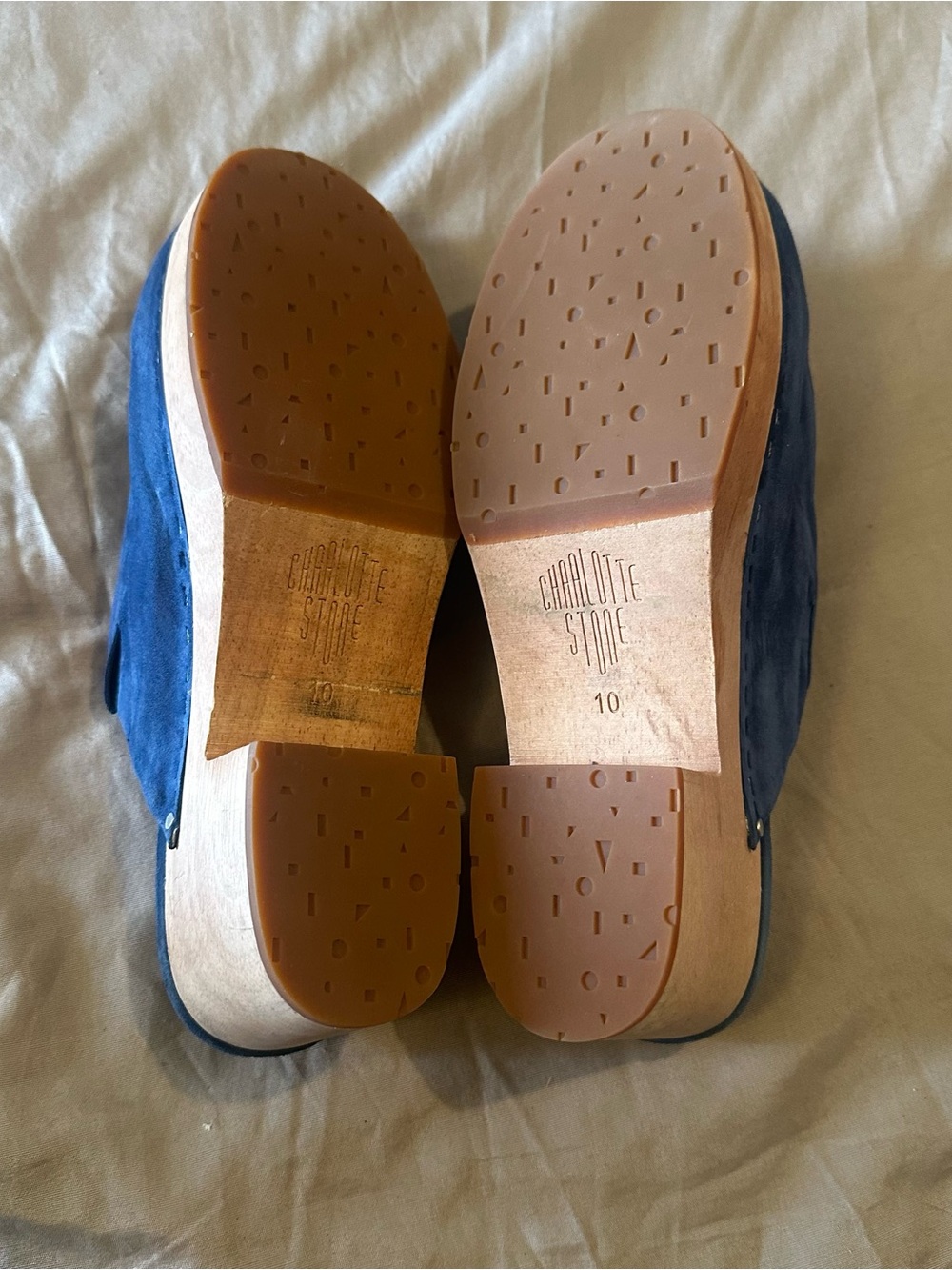 Charlotte Stone Martino Vibrant Blue Leather Suede Low Clogs Size US 10.5, EU 41 - Picture 6 of 8